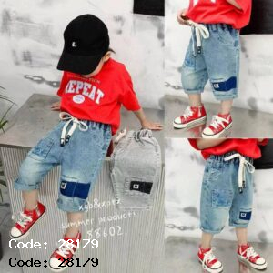شلوارک پسرانه جین کارتونی اورجینال 28179