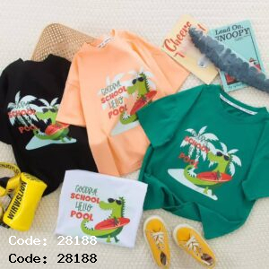 تیشرت‌های تابستونی بچگانه با طرح بامزه «GOODBYE SCHOOL, HELLO POOL» 28188