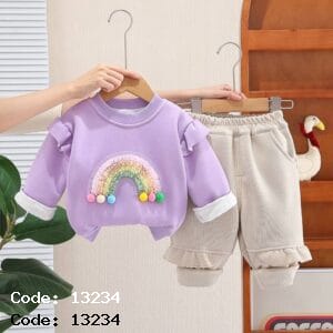 ست فانتزی داخل خز 13234 | مناسب ۱–۵ سال | پک ۵ عددی | رنگ: شیری، قهوه‌ای، بنفش، صورتی، طوسی | قیمت: ۱.۱۷۰.۰۰۰ تومان | طراحی لطیف و رنگارنگ